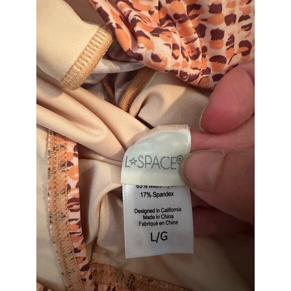 L*Space Women's One-Shoulder Summer Swim Cardi Rash Guard Top Size L Orange NWOT - Picture 7 of 7